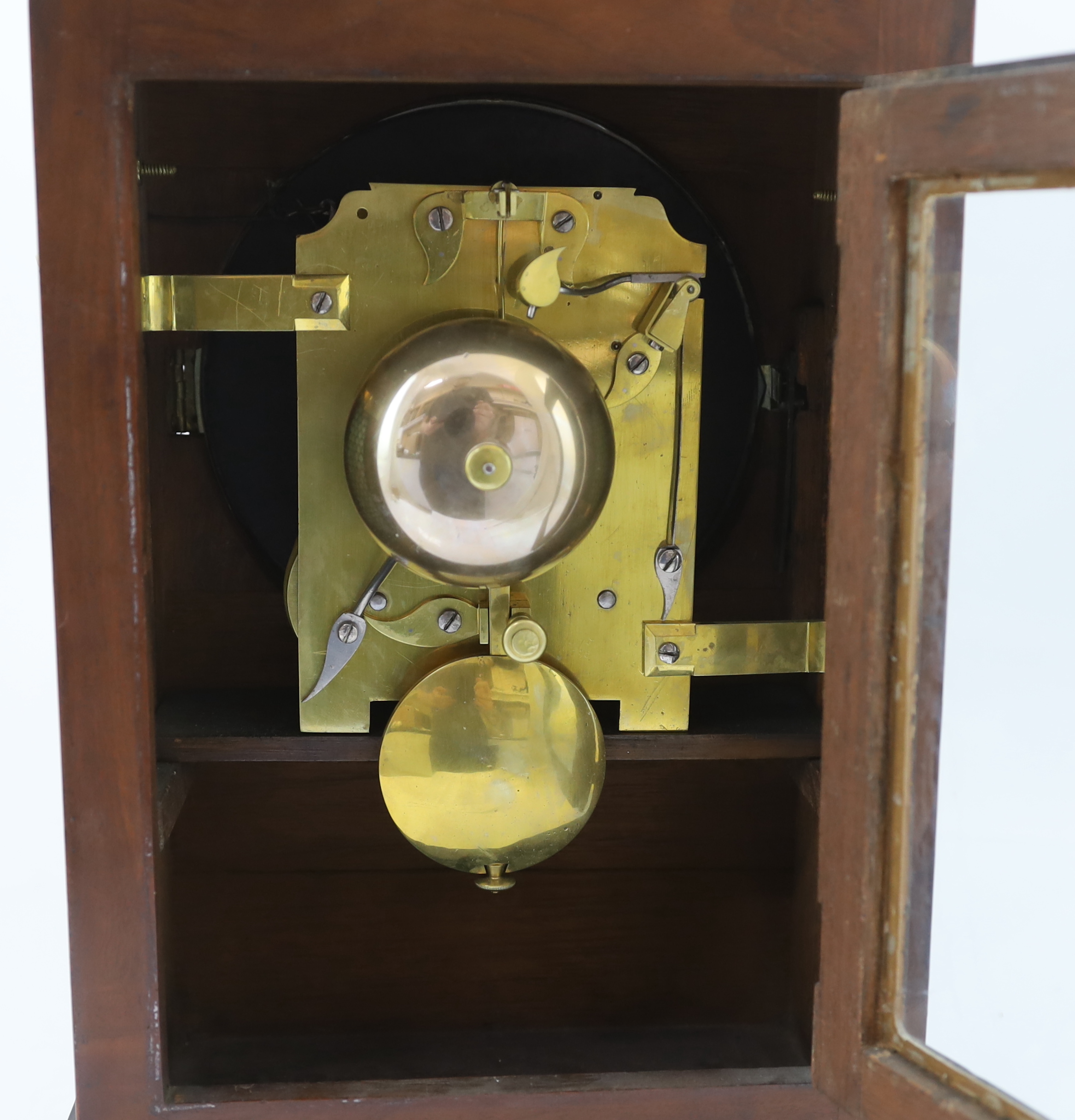 Bothamley of Boston, a Regency brass inset mahogany hour repeating bracket clock 30cm wide, 17cm deep, 47cm high